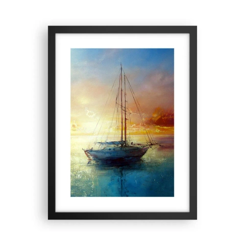 Poster in een zwarte lijst - In een gouden baai - 30x40 cm