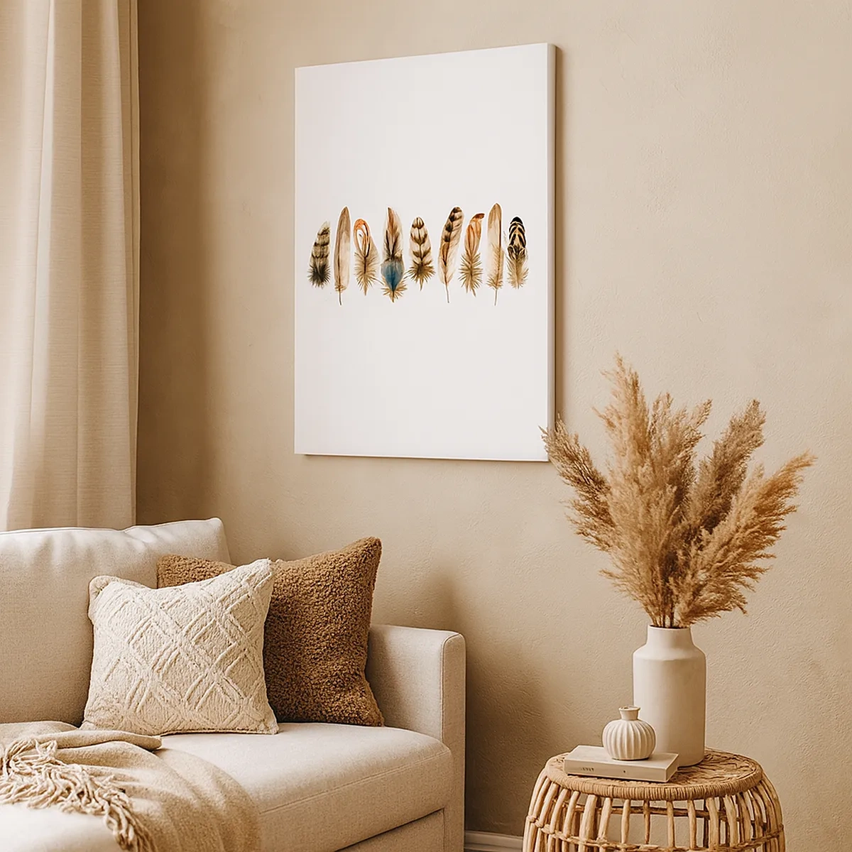 Schilderen op canvas - Een gevederde variatie - 50x70 cm