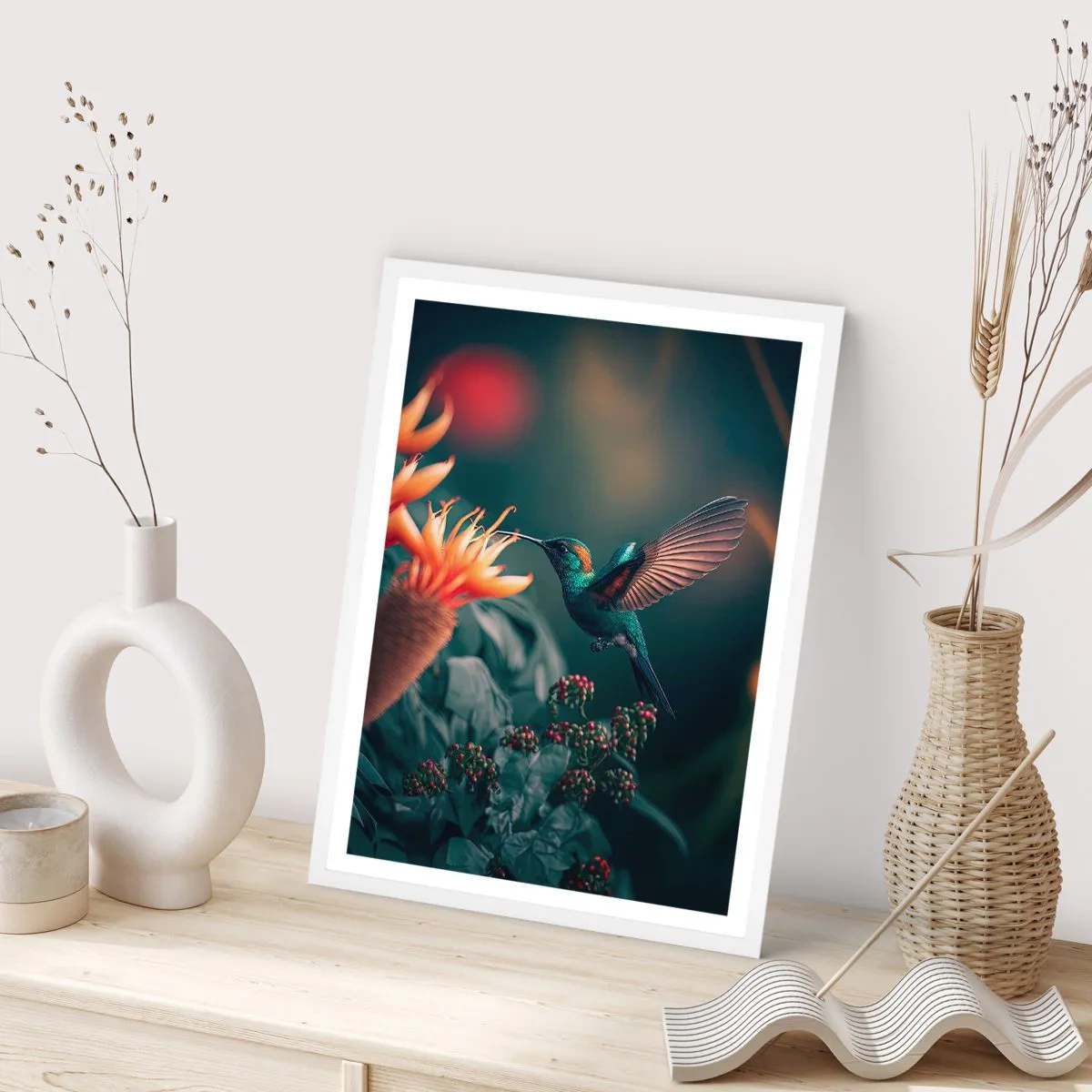 Poster in een witte lijst - een werkelijk kleurrijk leven - 40x50 cm