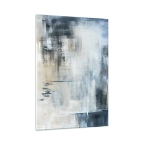 Schilderen op glas - Achter het blauwe gordijn - 50x70 cm