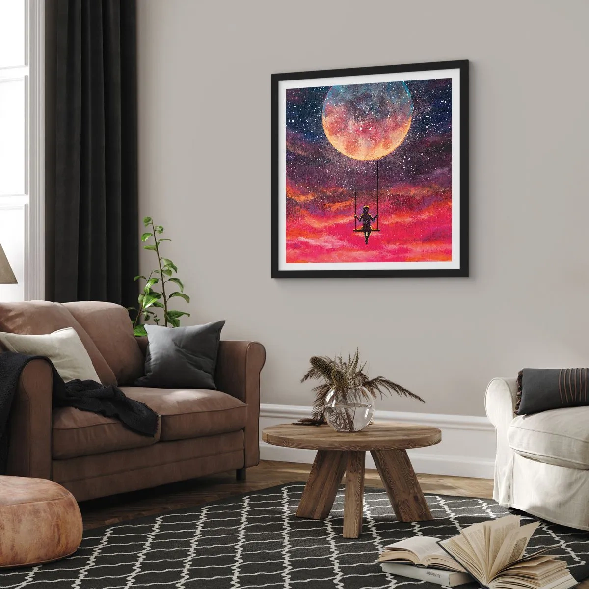 Poster in een zwarte lijst - Droom - 30x30 cm