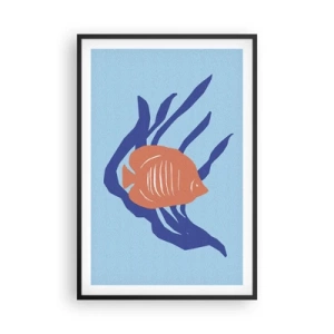 Poster in een zwarte lijst - Bewoonster van koraalwateren - 61x91 cm