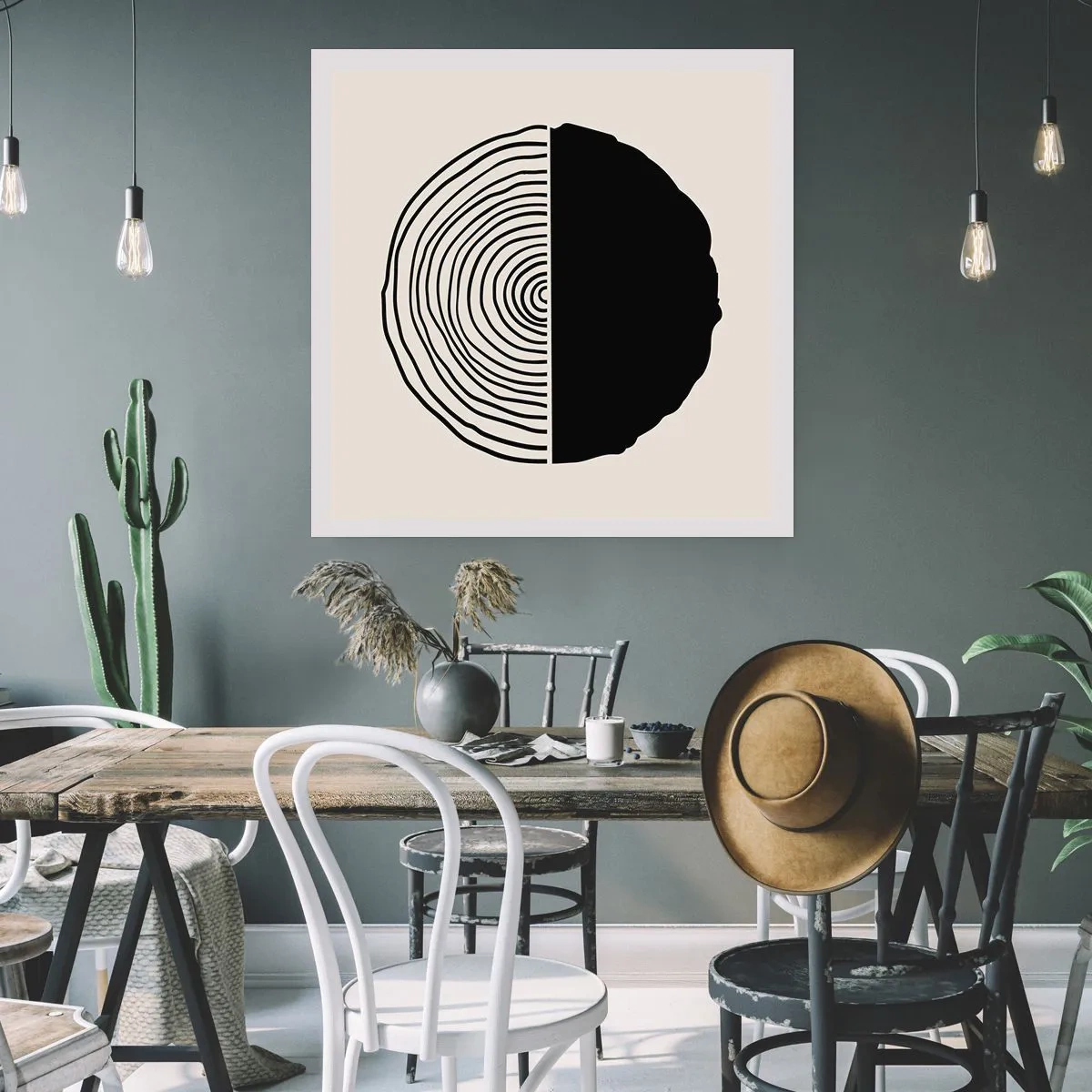 Poster - Half om half - 30x30 cm