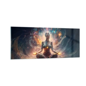Schilderen op glas - Stroom van goede energie - 100x40 cm