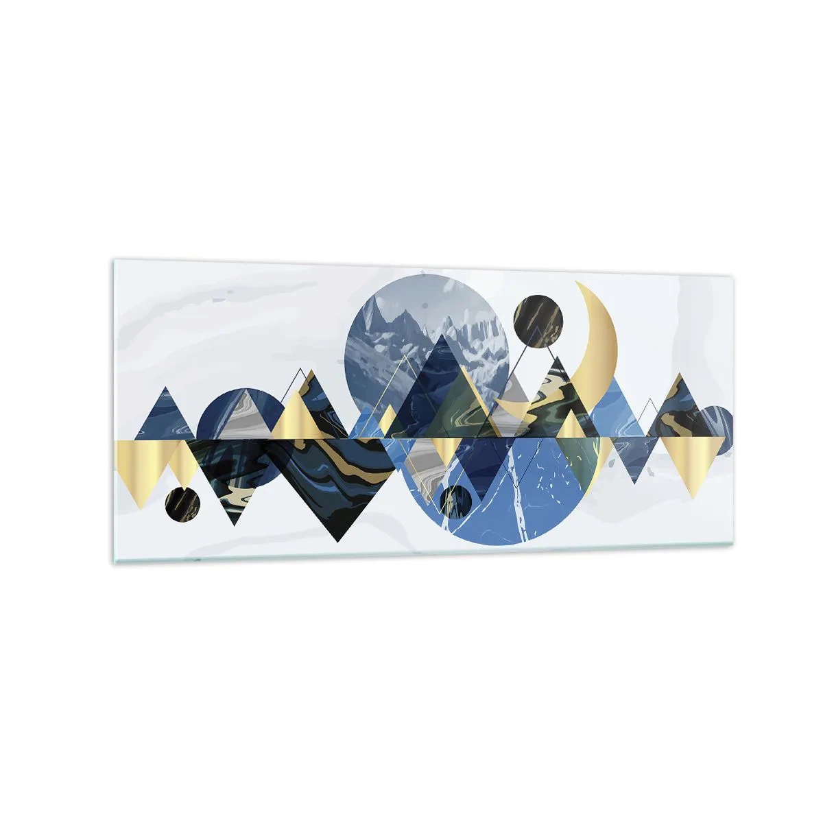 Schilderen op glas - Geometrisch landschap - 120x50 cm