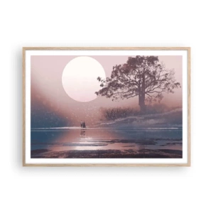 Een poster in een licht eiken lijst - nacht wonderen - 100x70 cm