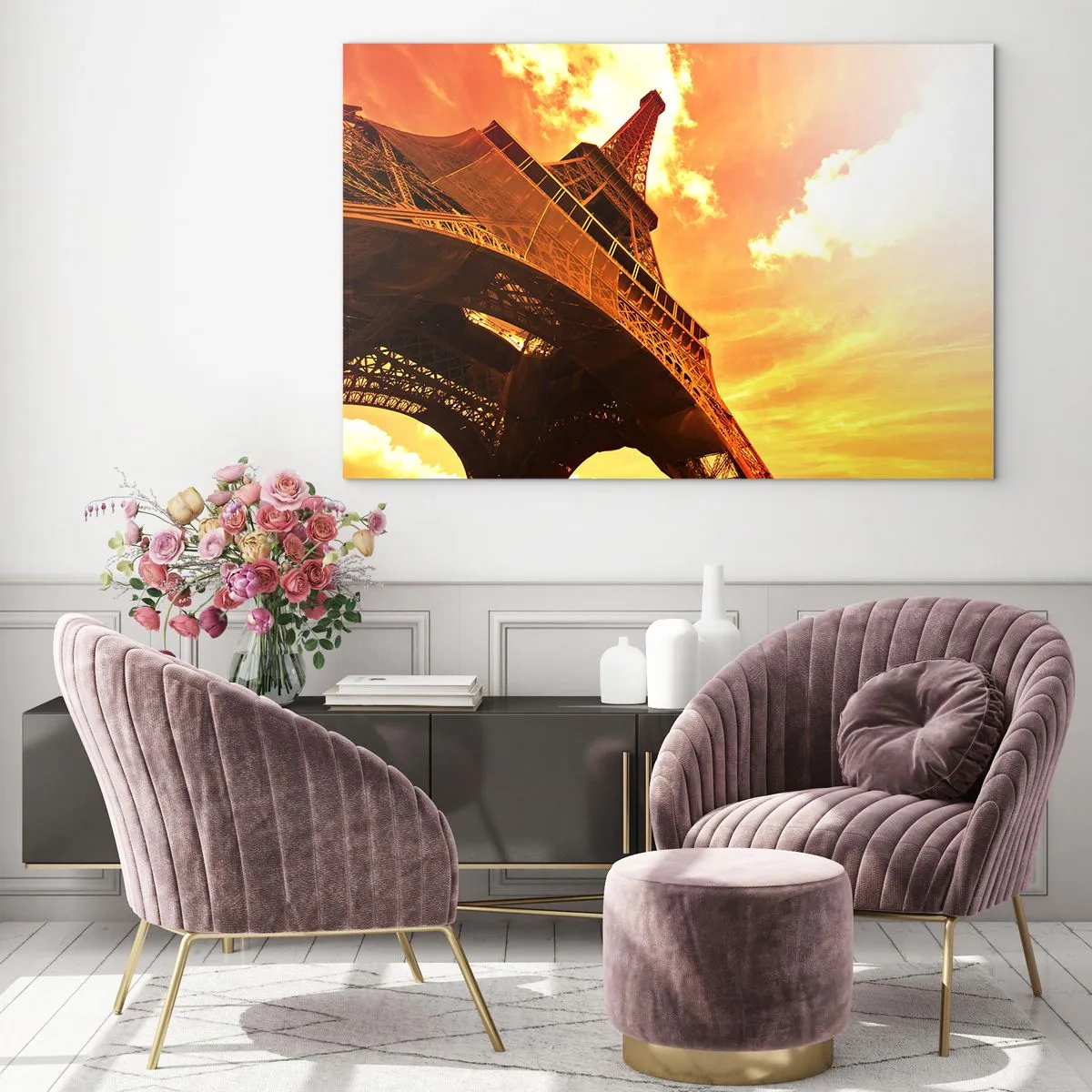Schilderen op glas - Monumentaal, want verguld met de zon - 120x80 cm