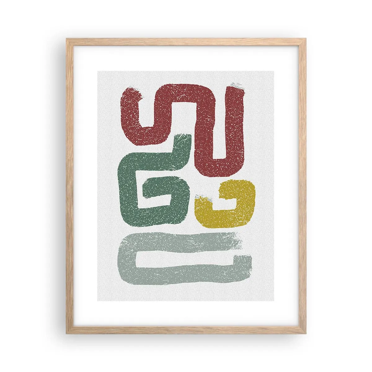 Een poster in een licht eiken lijst - In een onbekende taal - 40x50 cm