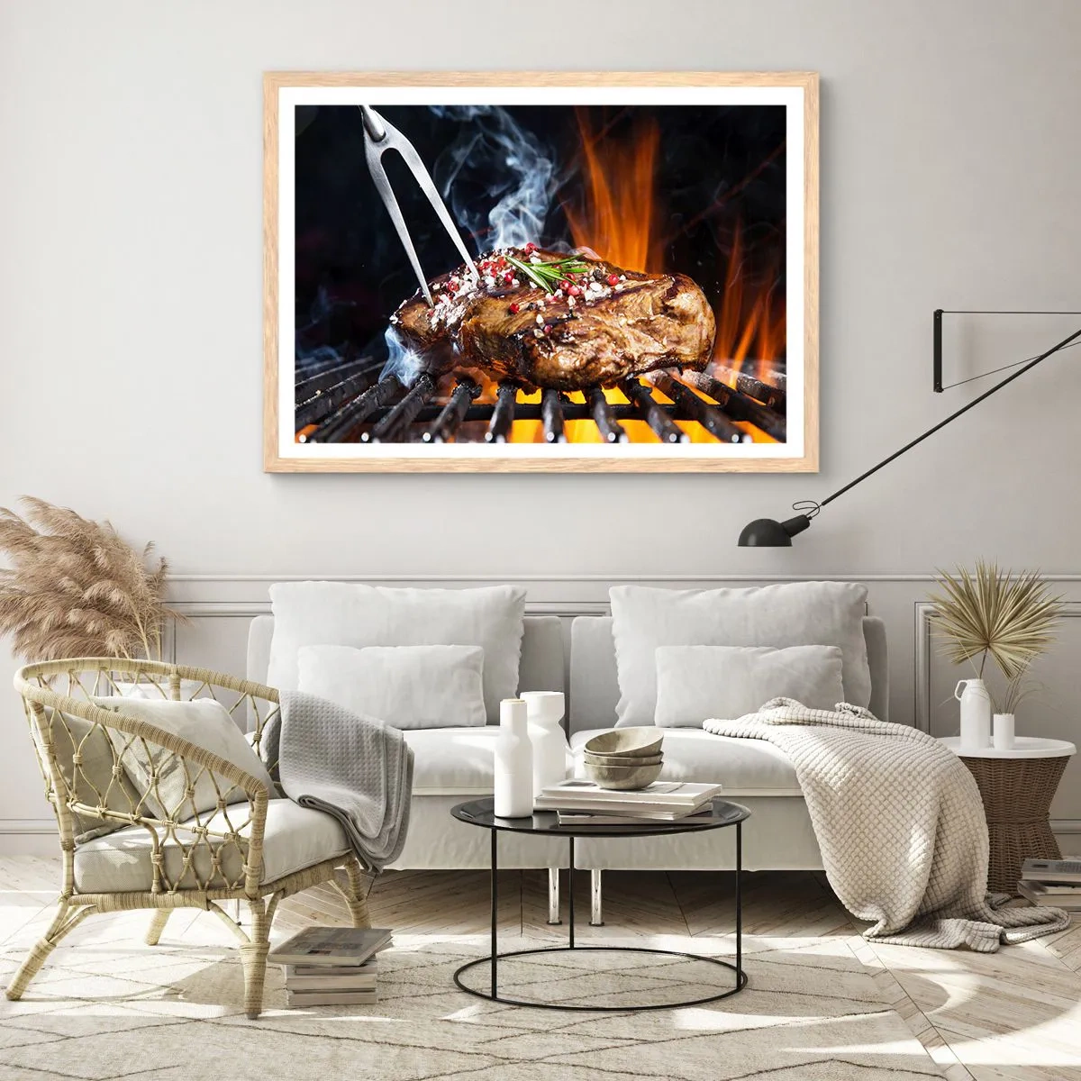 Een poster in een licht eiken lijst - Sappig en geurig - 70x50 cm