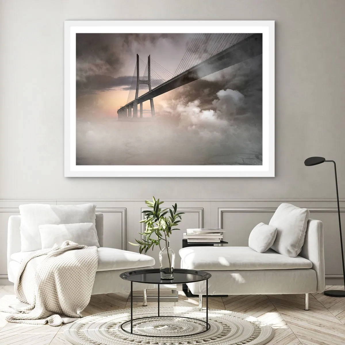 Poster in een witte lijst - Bij de rivier die niet bestaat - 100x70 cm