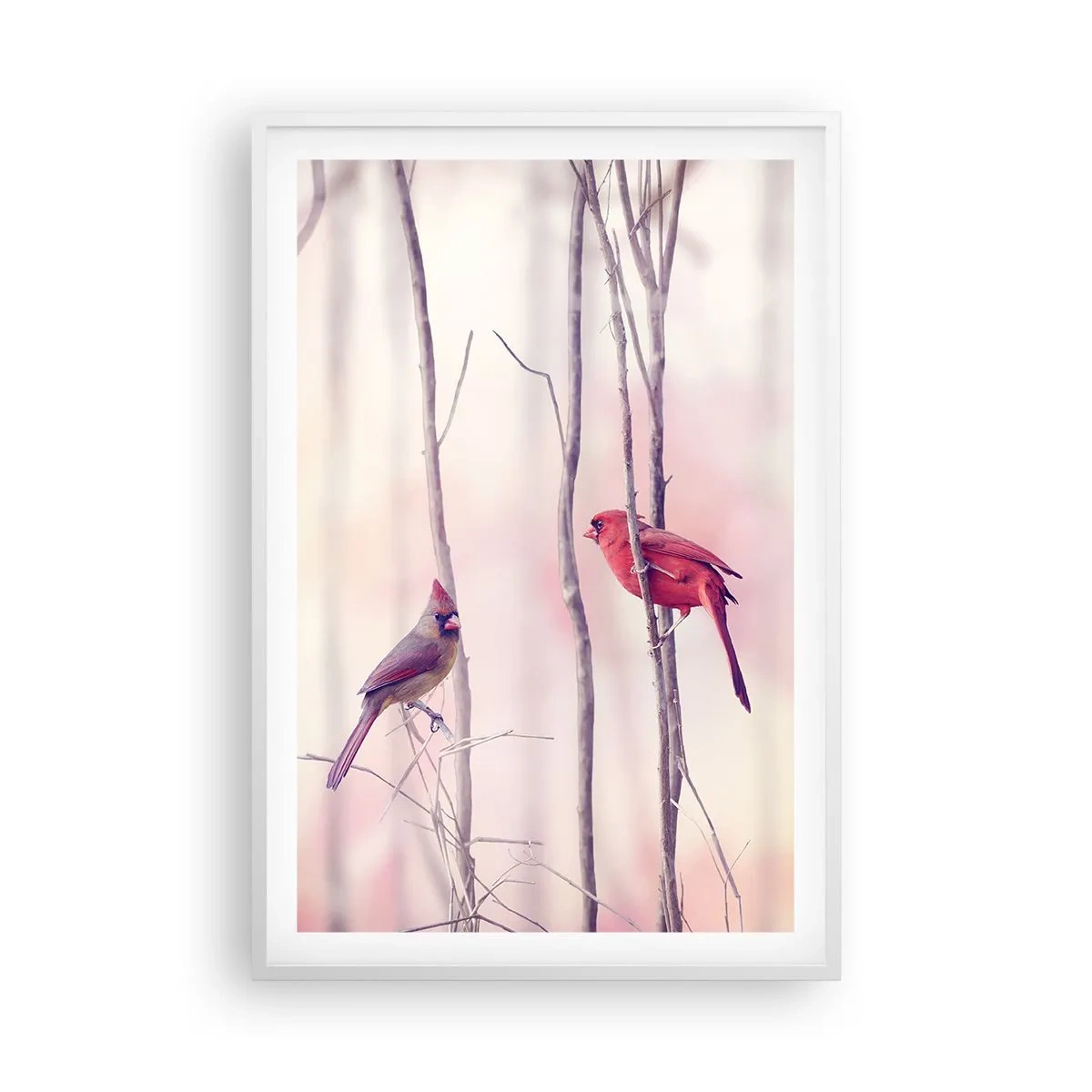 Poster in een witte lijst - Verhaal van het roze woud - 61x91 cm