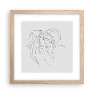 Een poster in een licht eiken lijst - Dezelfde regel - 30x30 cm