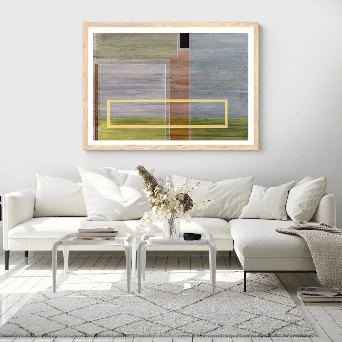 Een poster in een licht eiken lijst - Eenvoudig en rustig - 100x70 cm