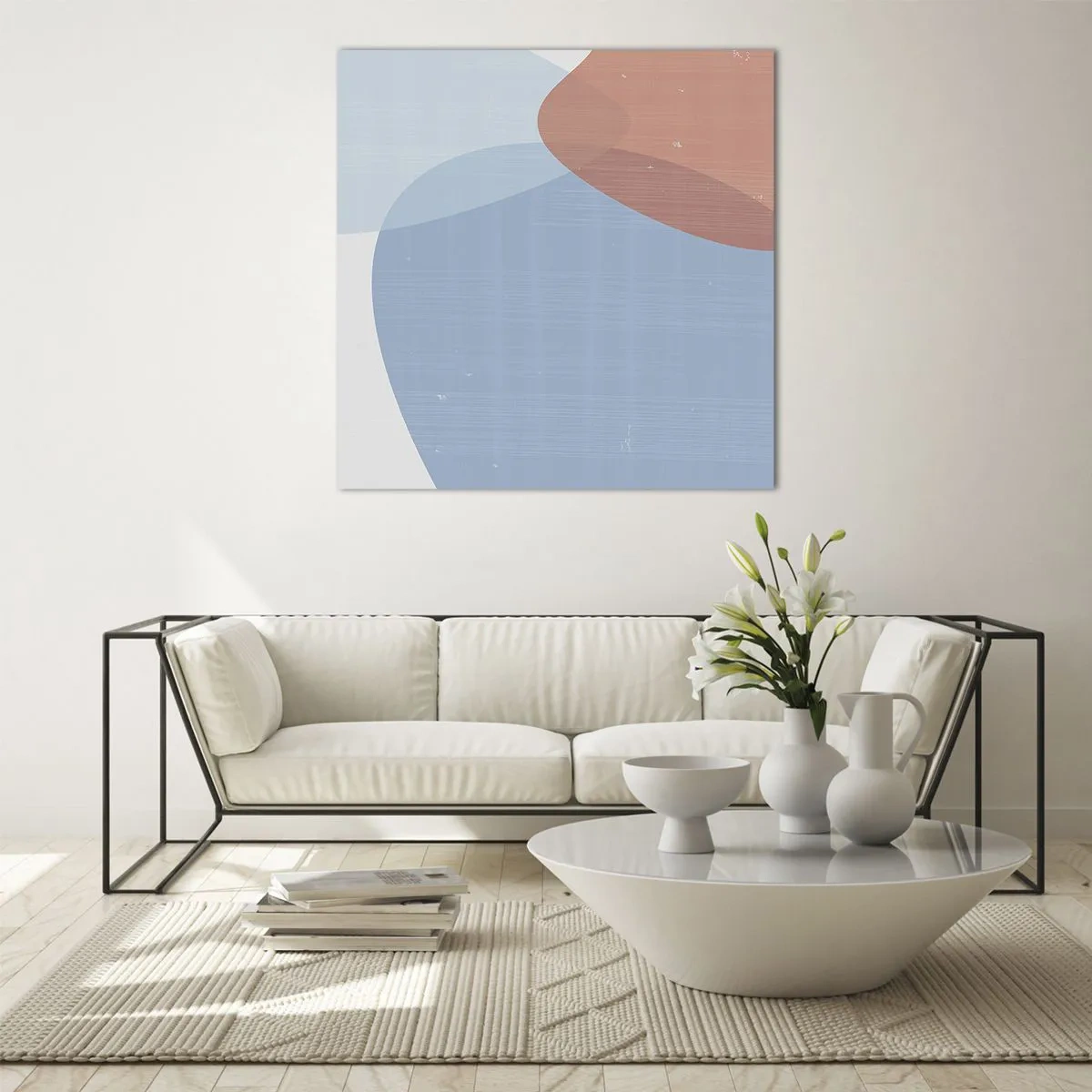 Schilderen op glas - Pastelkleurige relaties - 70x70 cm