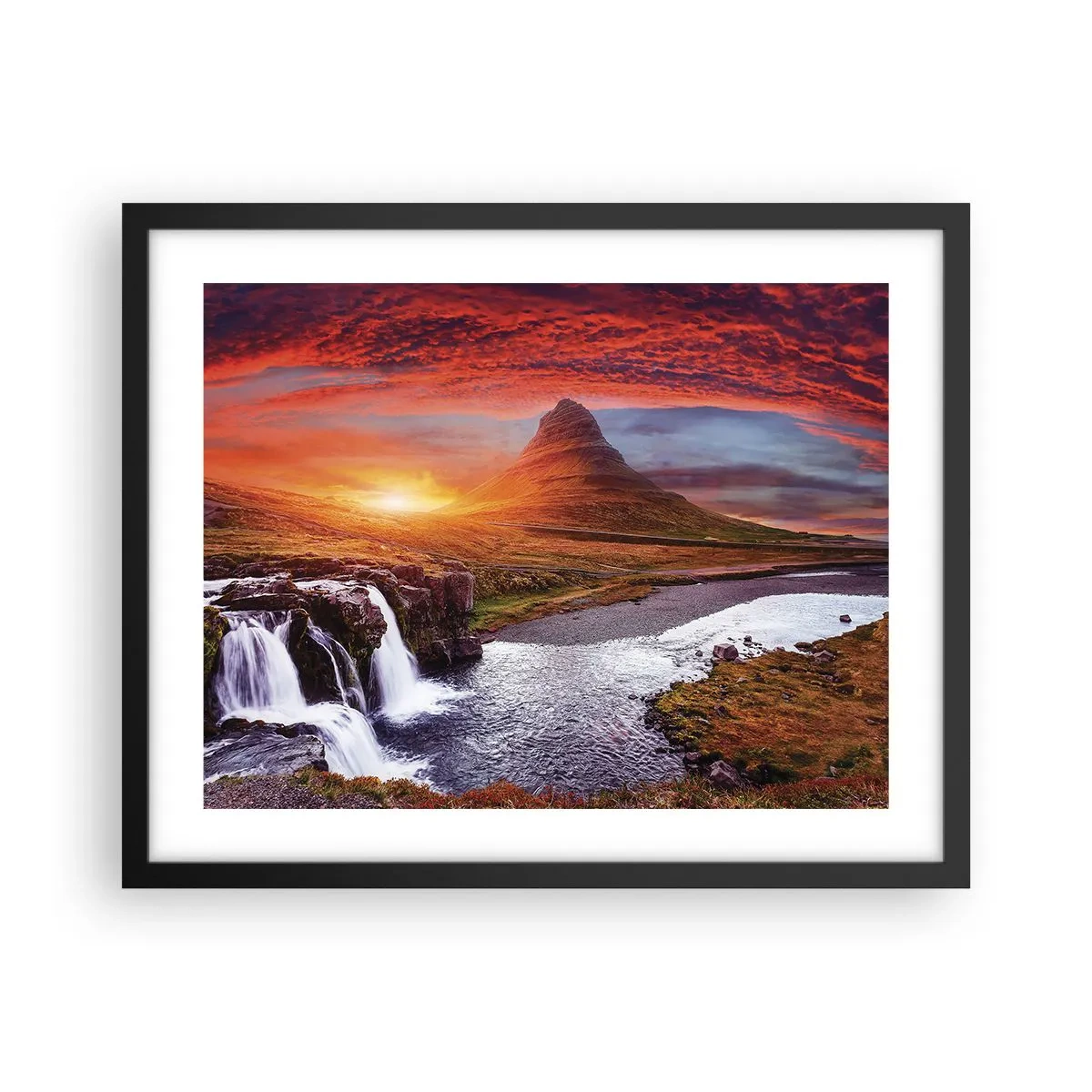 Poster in een zwarte lijst - Een zicht op Midden-aarde - 50x40 cm