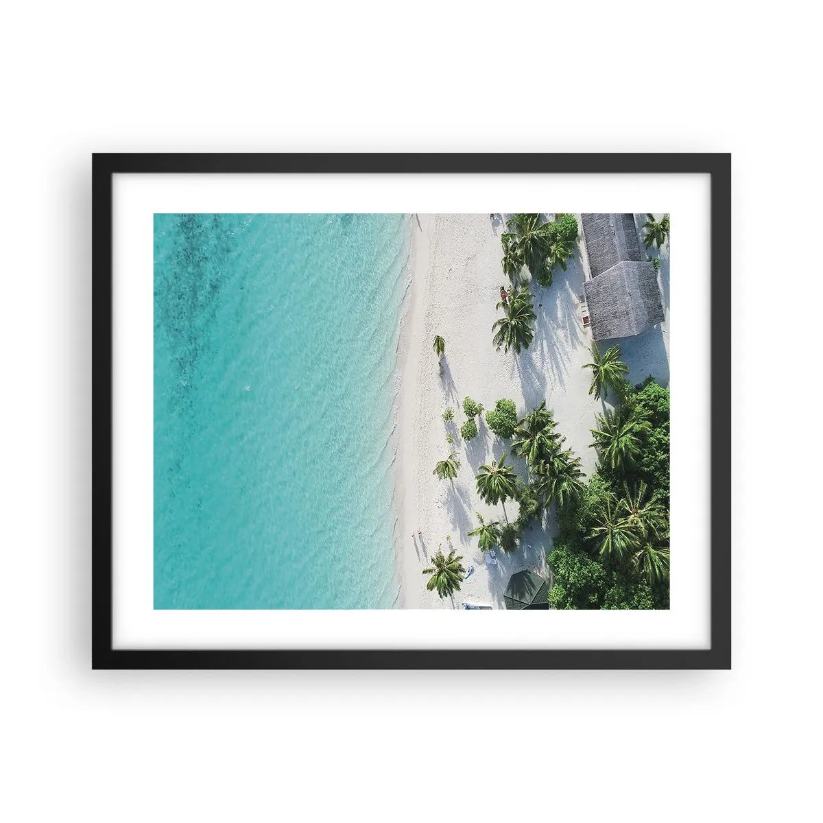 Poster in een zwarte lijst - Een vakantie in het paradijs - 50x40 cm