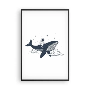 Poster in een zwarte lijst - Ruimte avontuur - 61x91 cm