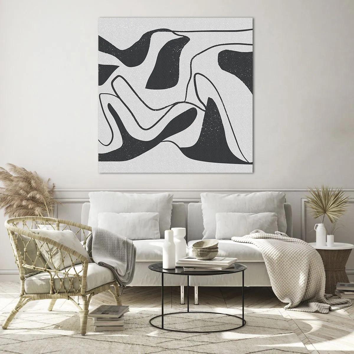 Schilderen op glas - Abstract doolhofplezier - 50x50 cm