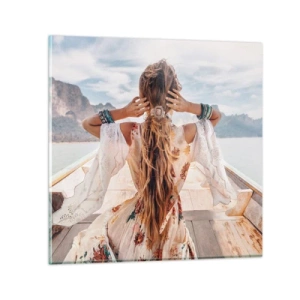 Schilderen op glas - Op weg naar geluk - 30x30 cm