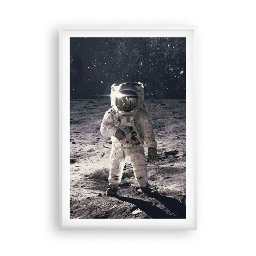 Poster in een witte lijst - Groetjes van de maan - 61x91 cm