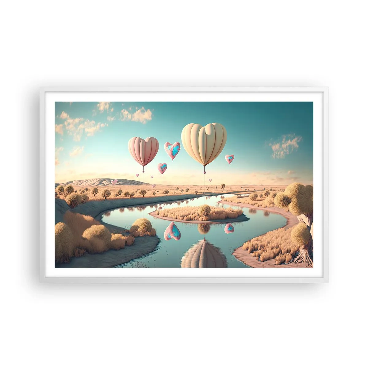 Poster in een witte lijst - Liefde laat je vliegen - 91x61 cm