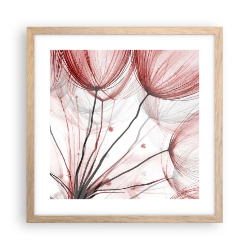 Een poster in een licht eiken lijst - Vóór het vertrek - 40x40 cm