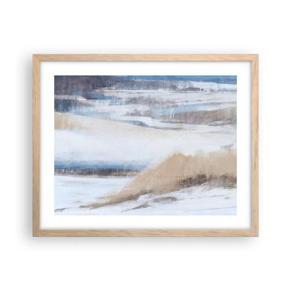 Een poster in een licht eiken lijst - Winterse compositie - 50x40 cm