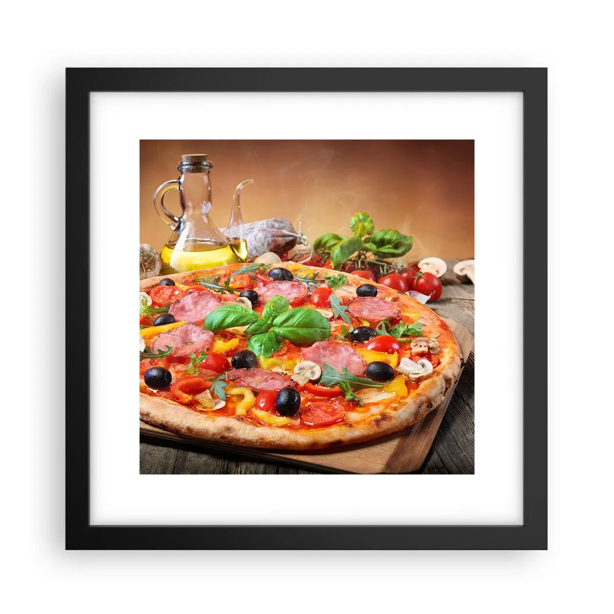 Poster in een zwarte lijst - Met echte Italiaanse smaak - 30x30 cm
