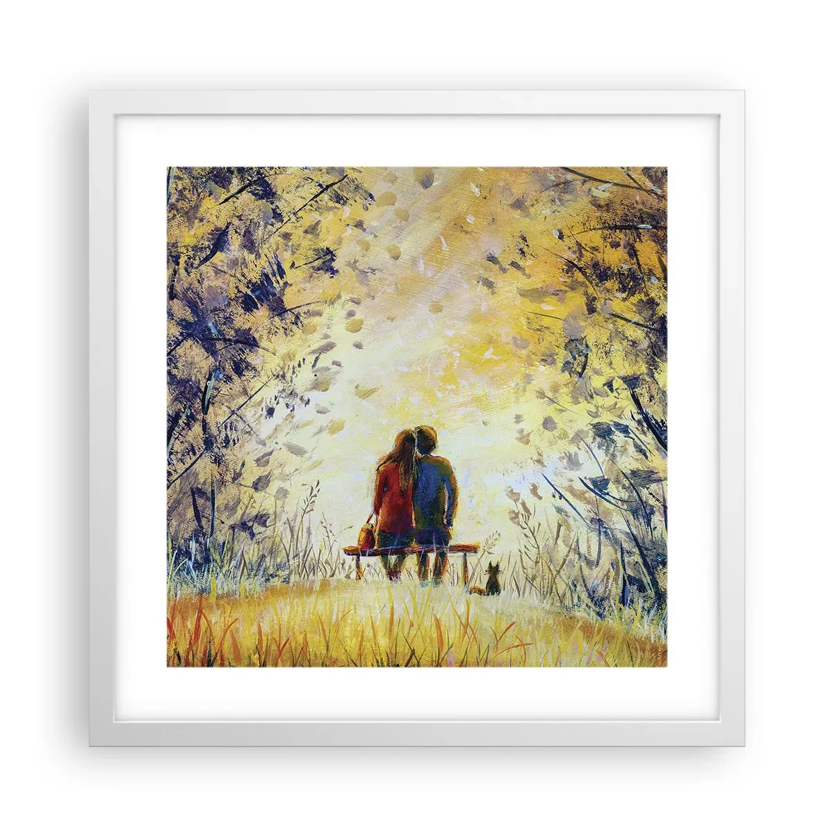 Poster in een witte lijst - Een magisch moment - 40x40 cm
