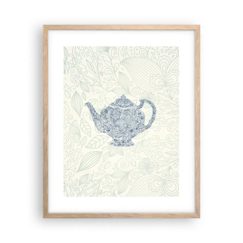 Een poster in een licht eiken lijst - De charme van thee - 40x50 cm
