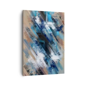 Schilderen op canvas - Op een blauwe diagonaal - 50x70 cm