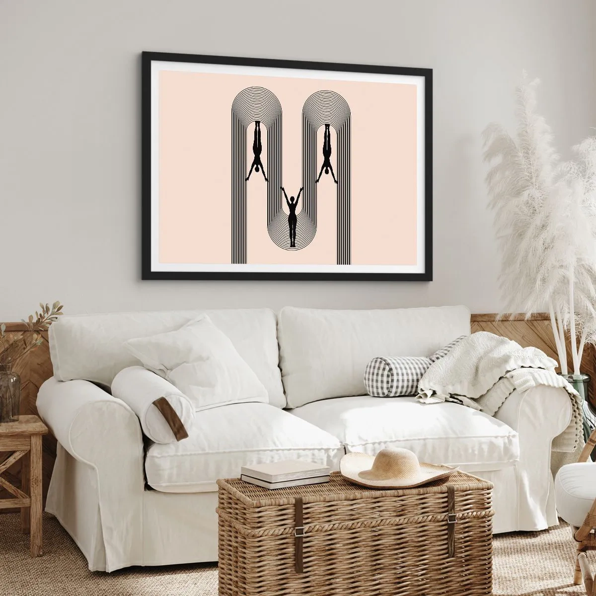 Poster in een zwarte lijst - Op zijn kop - 100x70 cm