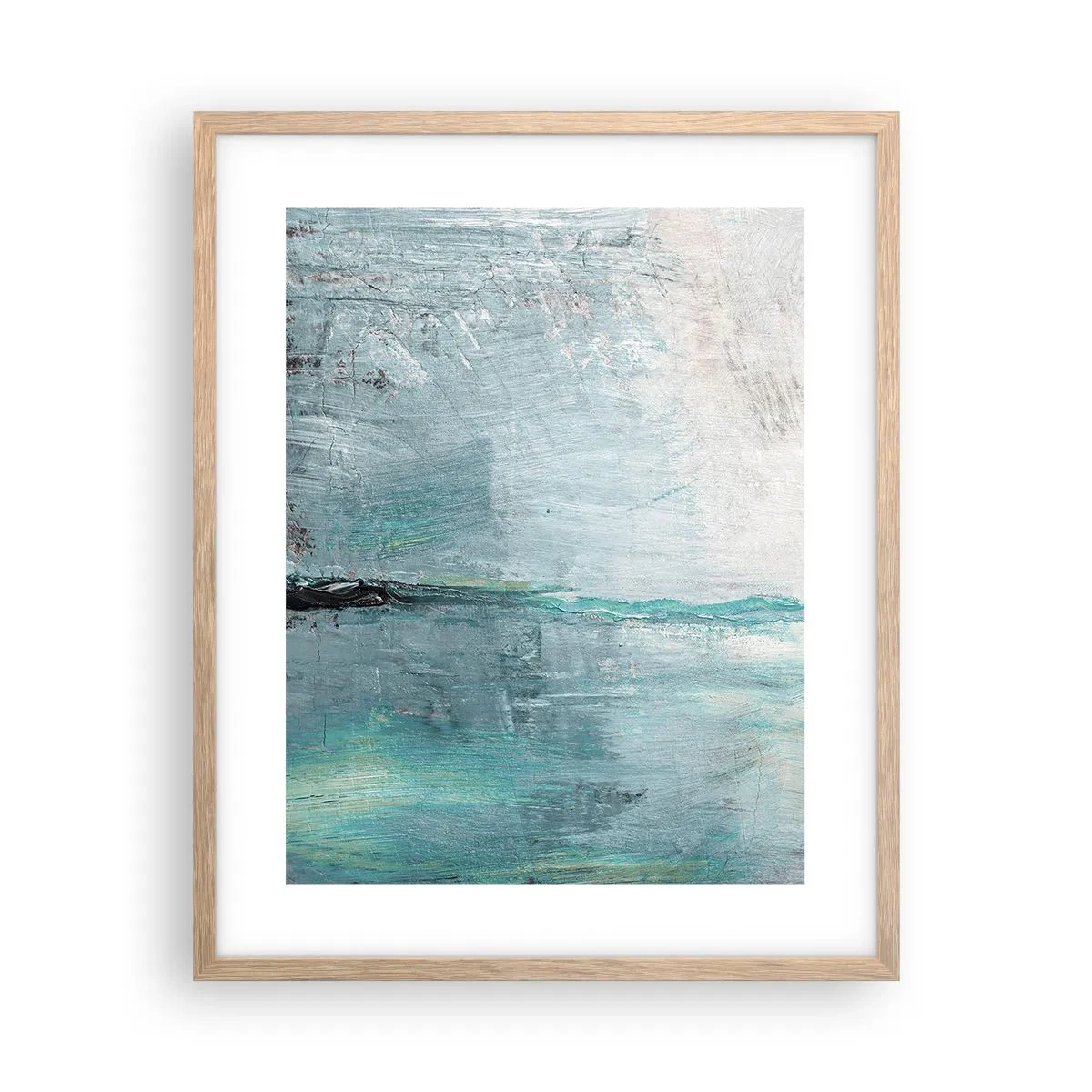 Een poster in een licht eiken lijst - Horizontaal in blauw - 40x50 cm