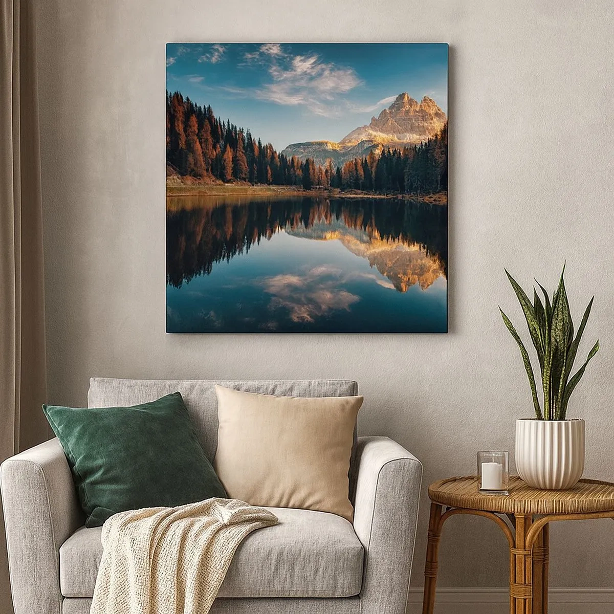 Schilderen op canvas - Dubbel landschap - 30x30 cm