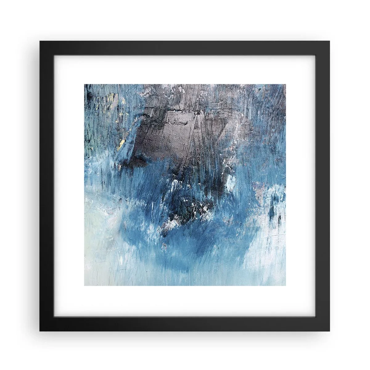Poster in een zwarte lijst - Rhapsody in Blauw - 30x30 cm