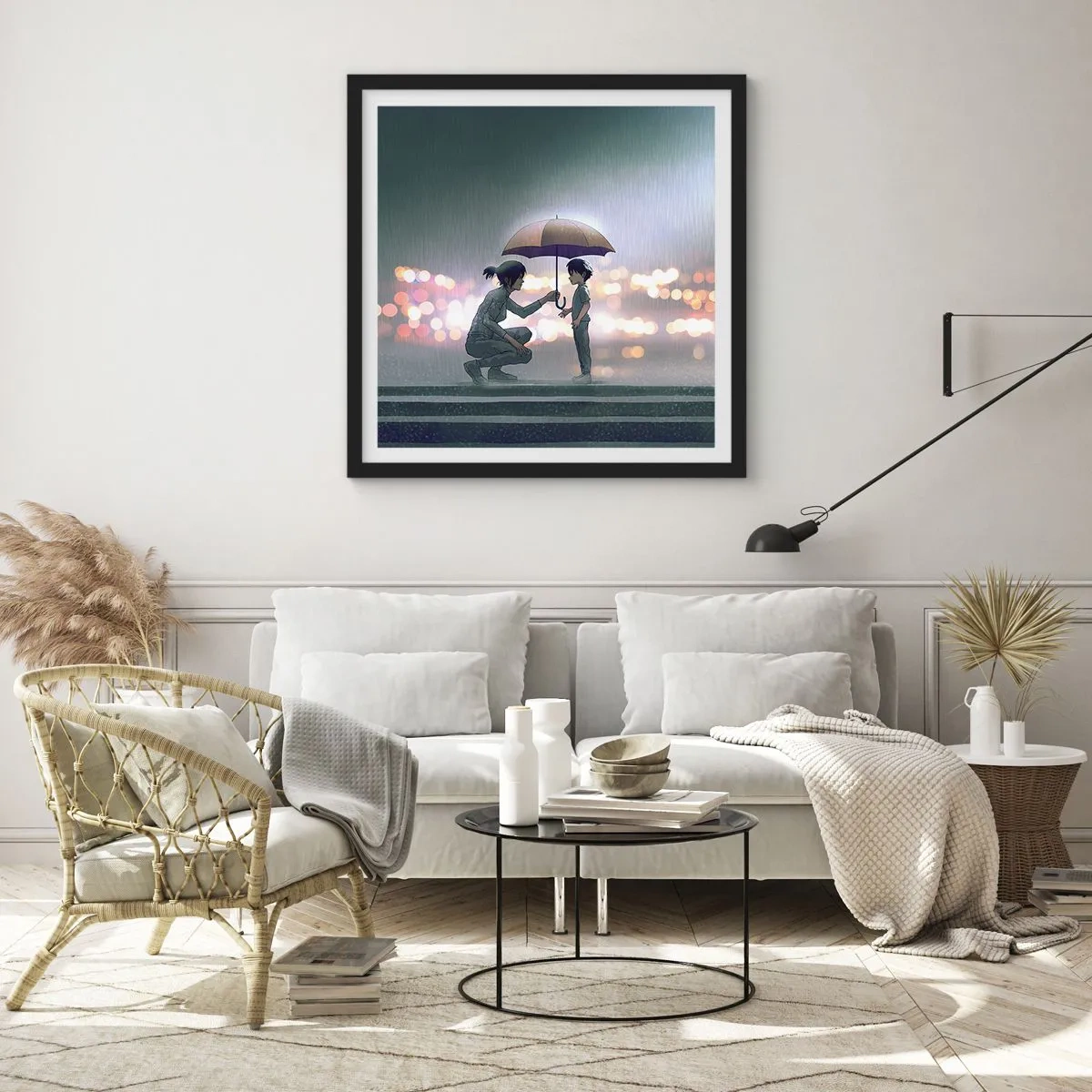Poster in een zwarte lijst - En het is goed nu - 60x60 cm