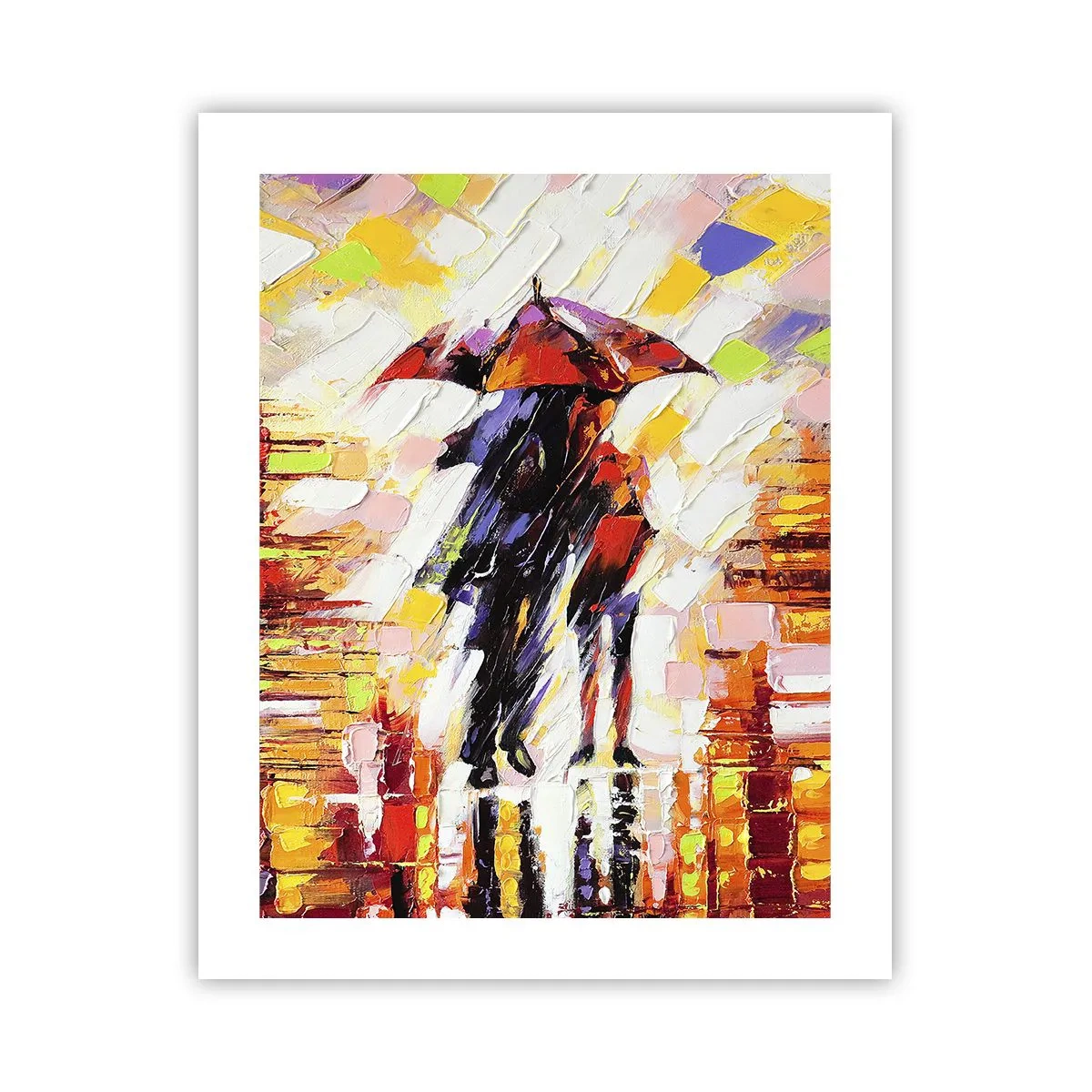 Poster - Samen door de nacht en regen - 40x50 cm