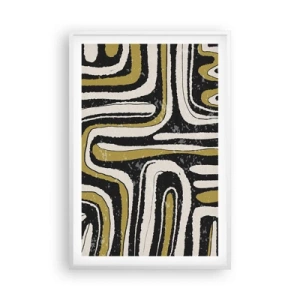 Poster in een witte lijst - Compositie: wegen en steegjes - 61x91 cm