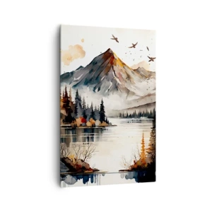 Schilderen op canvas - Gouden herfst in de bergen - 80x120 cm
