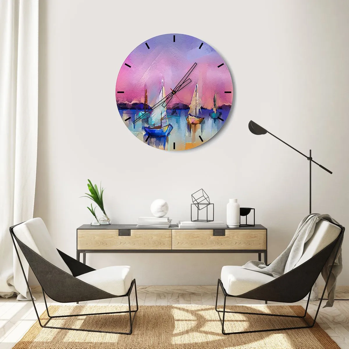Wandklok - Klok - Richting: breed water - 40x40 cm