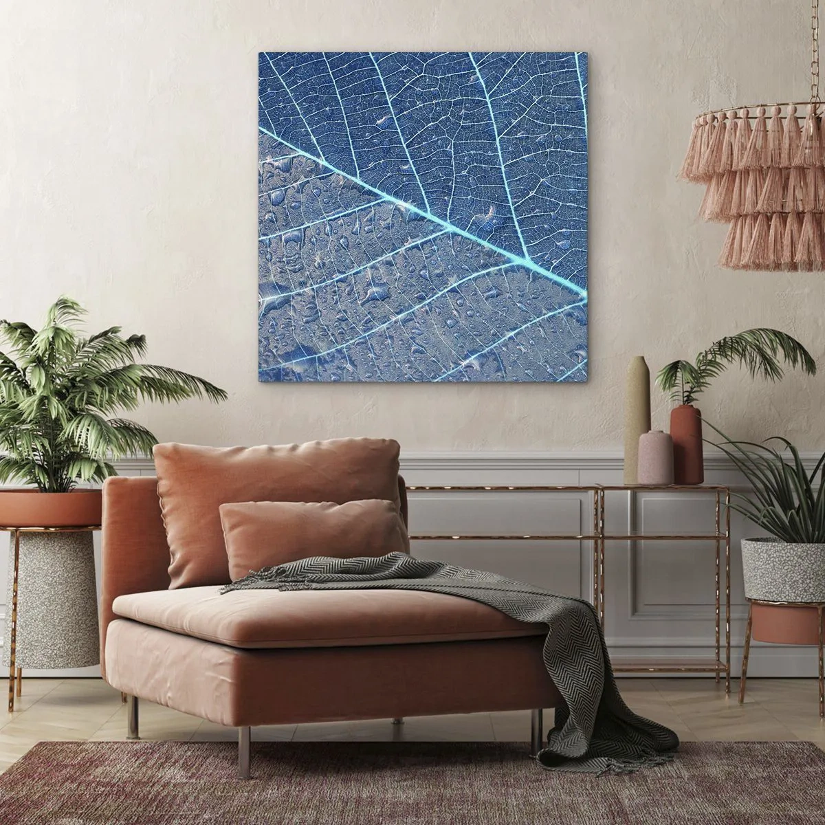 Schilderen op canvas - Leven in blauw - 40x40 cm