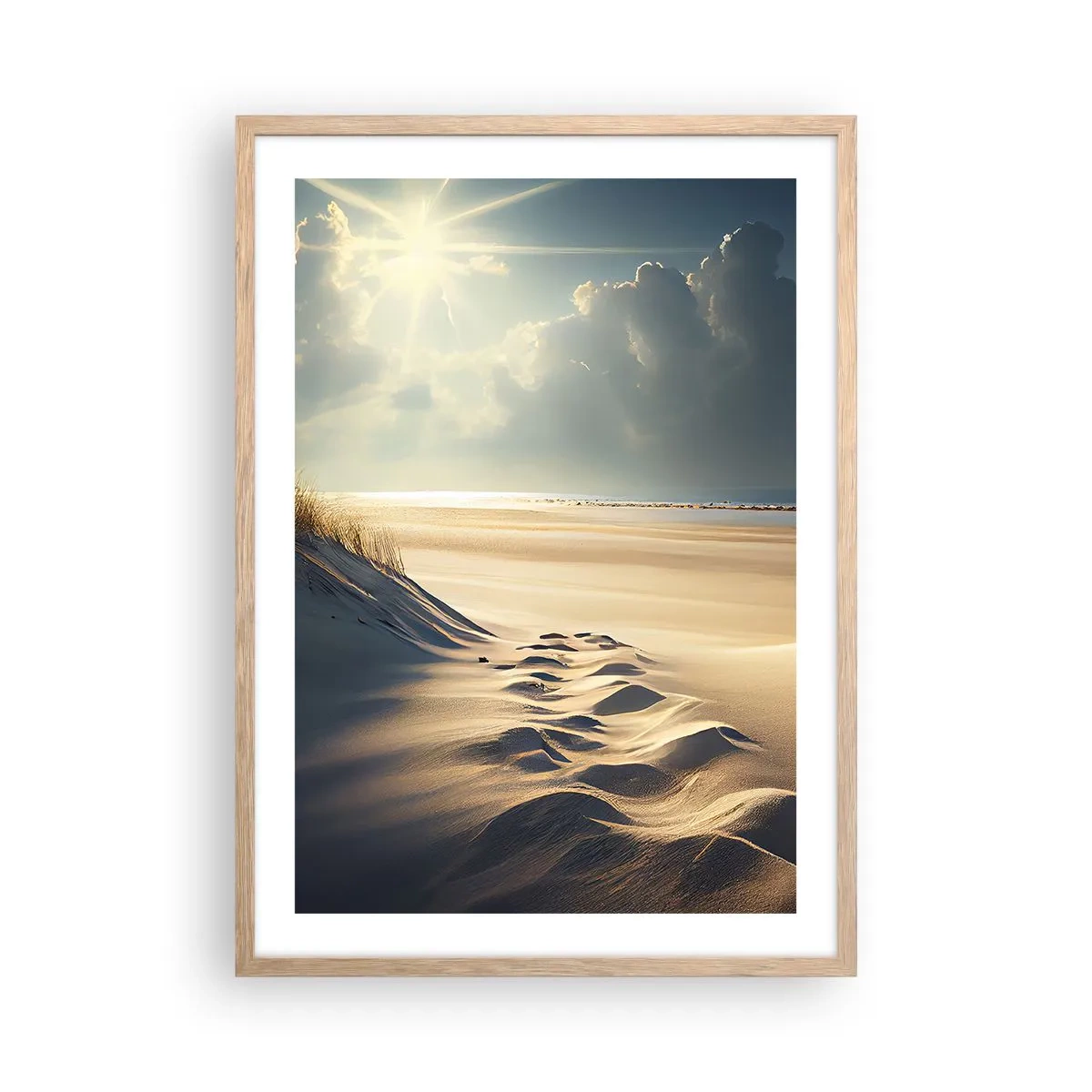 Een poster in een licht eiken lijst - Een rustgevend landschap - 50x70 cm
