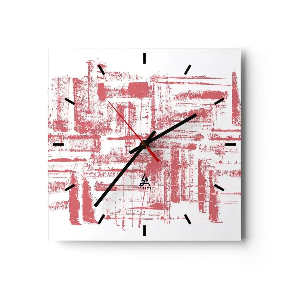 Wandklok - Klok - De rode stad - 40x40 cm