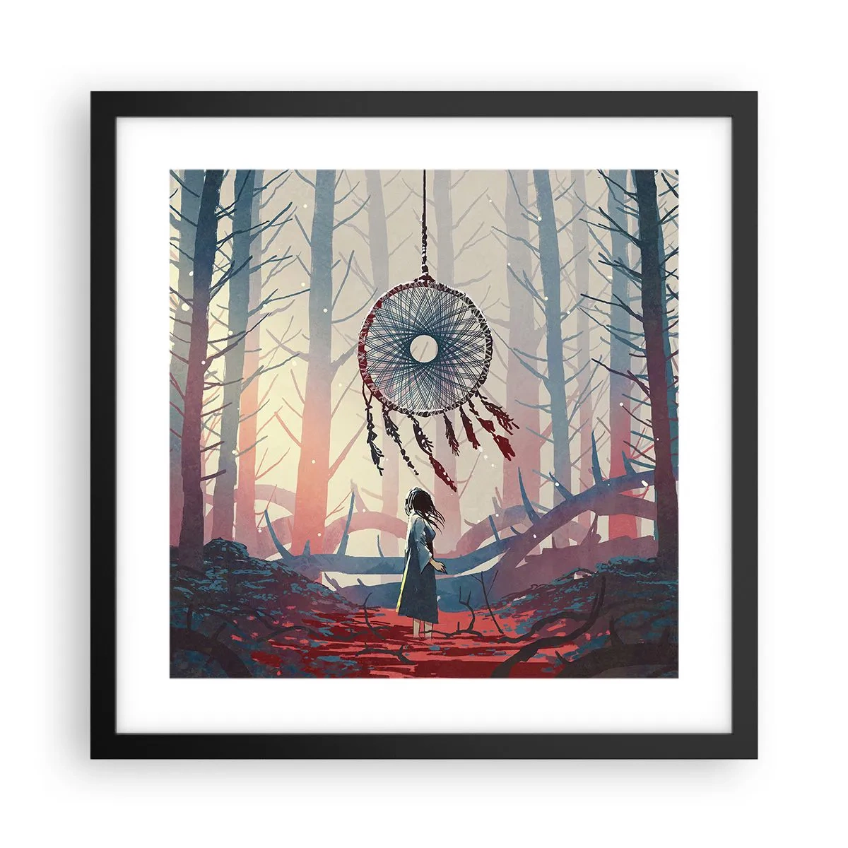 Poster in een zwarte lijst - Een geheim ritueel van geluk - 40x40 cm