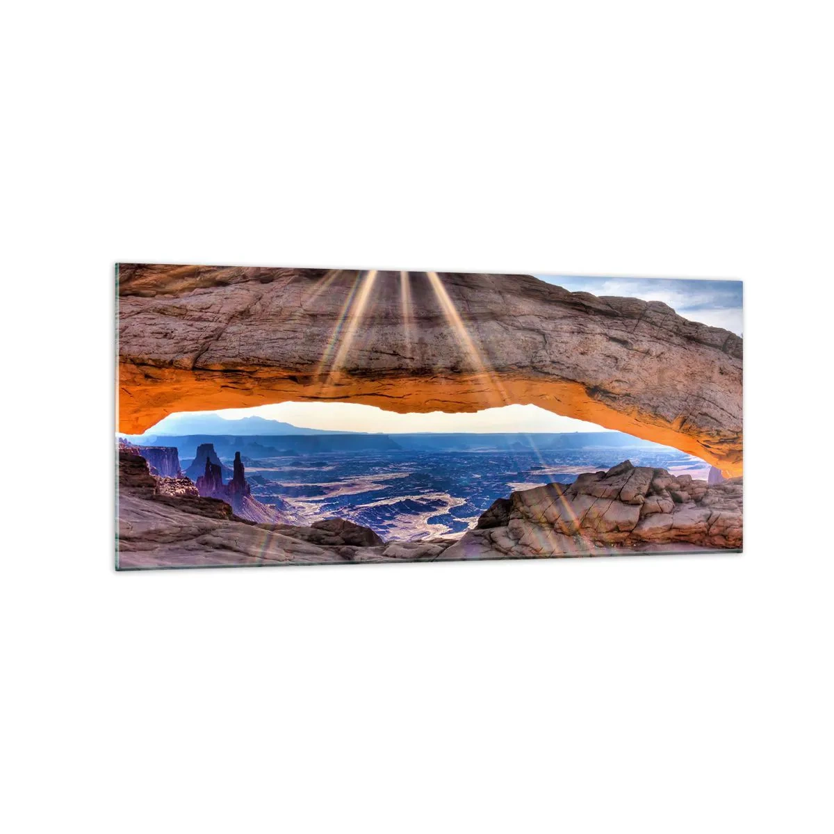 Schilderen op glas - Door de rotspoort - 120x50 cm