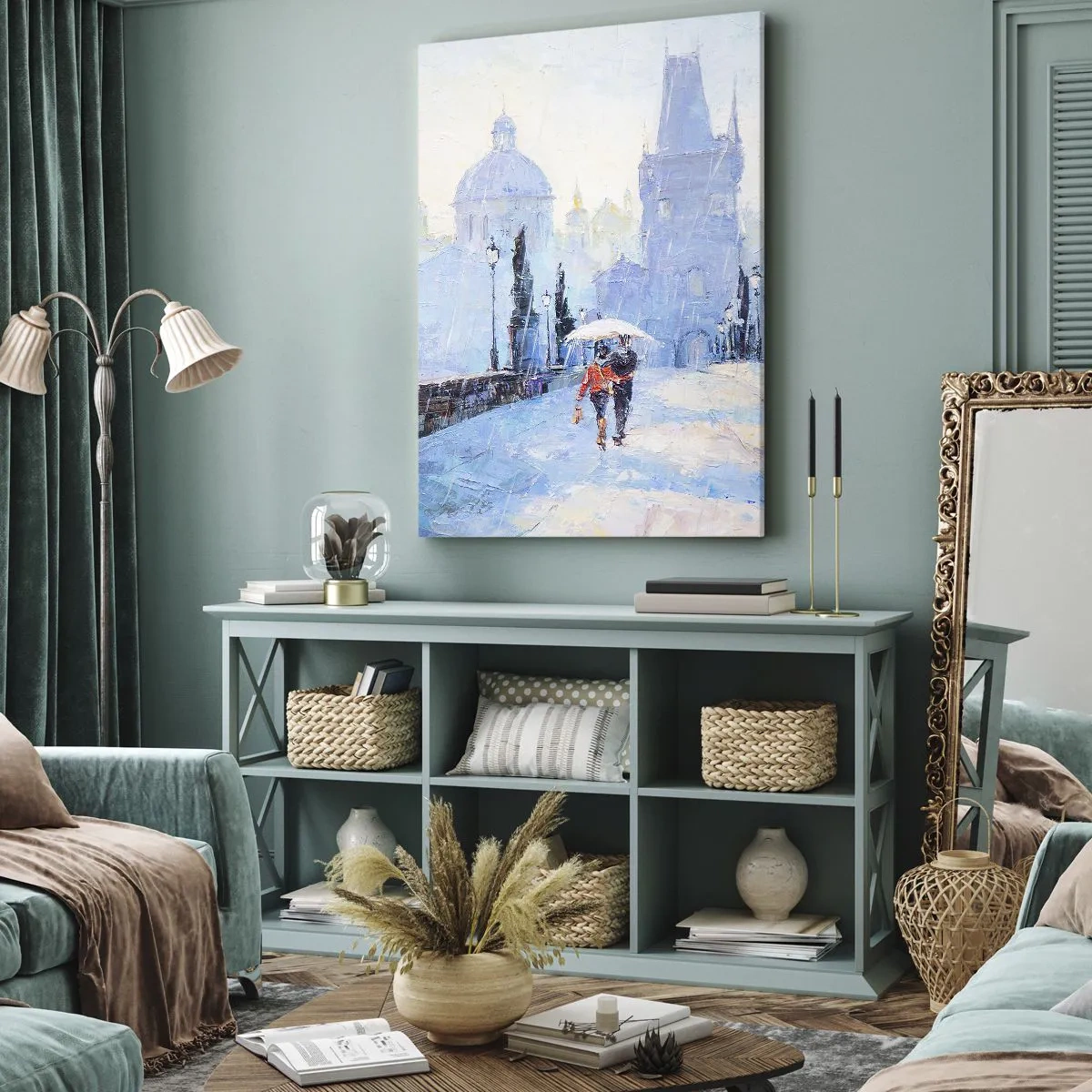 Schilderen op canvas - De regen moet ons gecharmeerd hebben - 80x120 cm