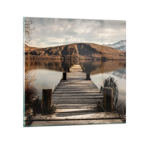 Schilderen op glas - Landschap in stilte - 60x60 cm