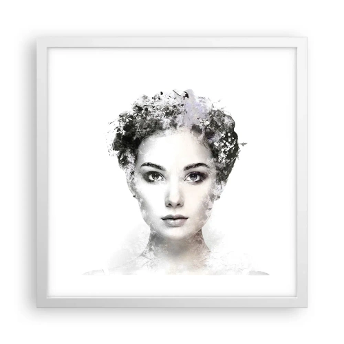 Poster in een witte lijst - Een uiterst stijlvol portret - 40x40 cm