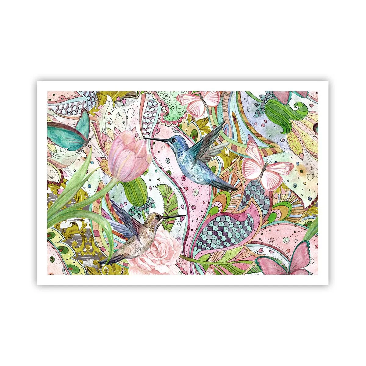 Poster - Verstrikt in wijnstokken - 100x70 cm