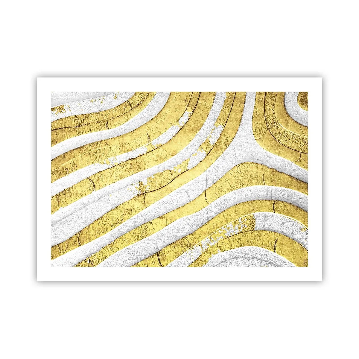 Poster - Compositie in wit en goud - 70x50 cm